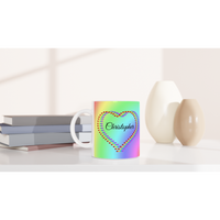 Personalised Rainbow Tiny Hearts Love Mug