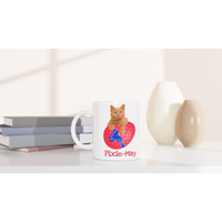 Cute Kitten on an Easter Egg Personalised Mug – Red Egg