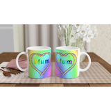 “Mum” Rainbow Tiny Hearts Love Mug