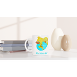 Cute Chick on an Easter Egg Personalised Mug – Turquoise Egg