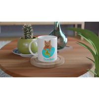 Cute Kitten on an Easter Egg Personalised Mug – Turquoise Egg
