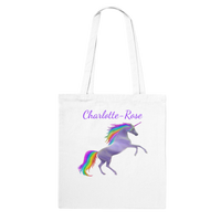 Personalised Rainbow Unicorn Tote Bag