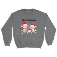 Merry Christmas Axolotls in Santa Hats Classic Unisex Crewneck Sweatshirt