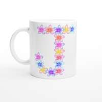 Pretty Flower Alphabet Mug - Frangipani J