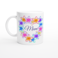 “Mum” Pretty Flower Heart Mug
