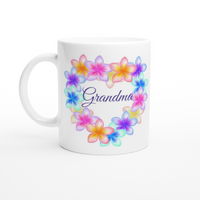 "Grandma" Pretty Flower Heart Mug