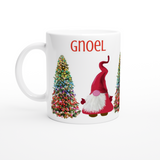 Personalised Scandi Gnome White 11oz Ceramic Gnoel Christmas Mug