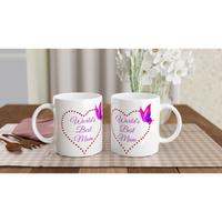 World’s Best Mum Pretty Pink Butterfly and Hearts Gift Mug