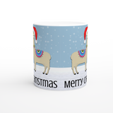 Festive Christmas Llama White 11oz Ceramic Mug