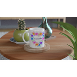 Personalised Pretty Flower Heart Mug