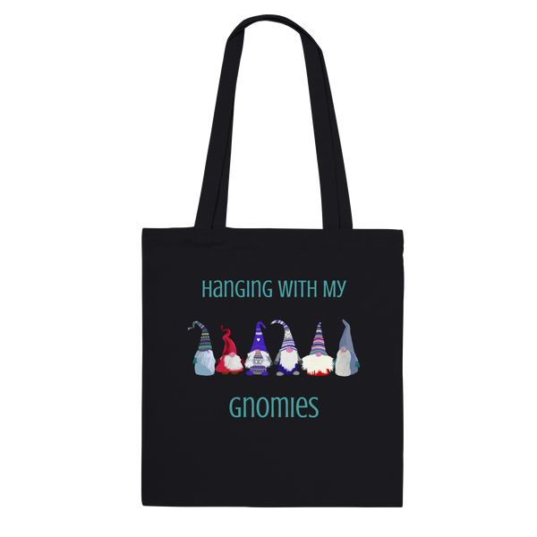 "Hanging With My Gnomies" Scandinavian Christmas Gnome Tote Bag