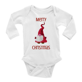 Merry Christmas Gnoel Baby Long Sleeve Onesie