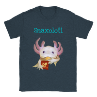 Snaxolotl - Snacking Axolotl Cute Salamander Amphibian Unisex Adult T-Shirt