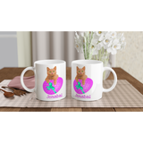 Cute Kitten on an Easter Egg Personalised Mug – Pink Egg