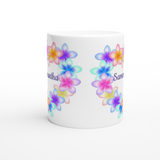 Personalised Pretty Flower Heart Mug