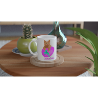 Cute Kitten on an Easter Egg Personalised Mug – Pink Egg